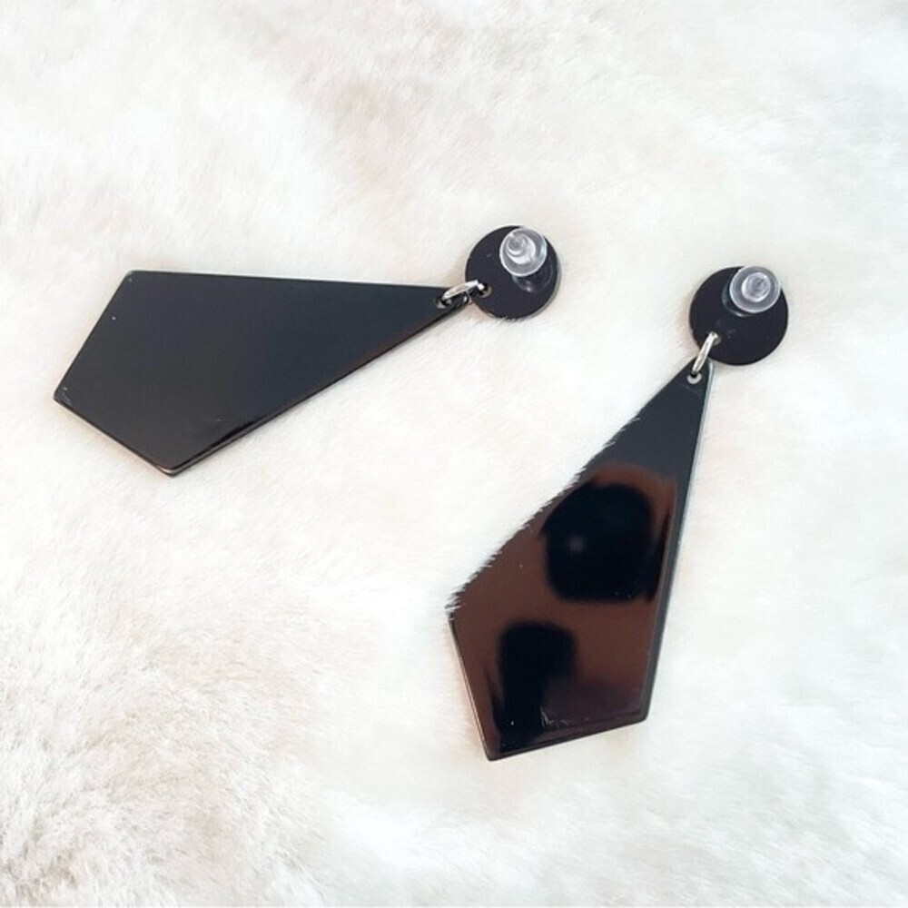 Colorful Mosaic Gradient Ombré Acrylic Resin Drop Dangle Earrings NWT - Picture 4 of 4